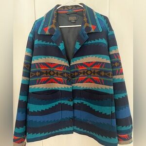 Vintage very rare Surf Pendleton “Lahaina Wave” wool jacket. SZ LARGE